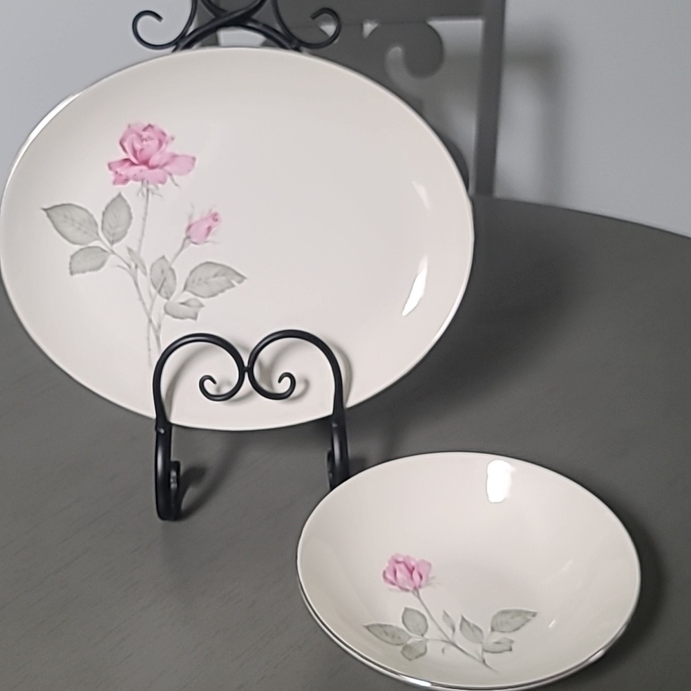 Zylstra Fine Dinning Serving Plate & Bowl Pink Rose Design
